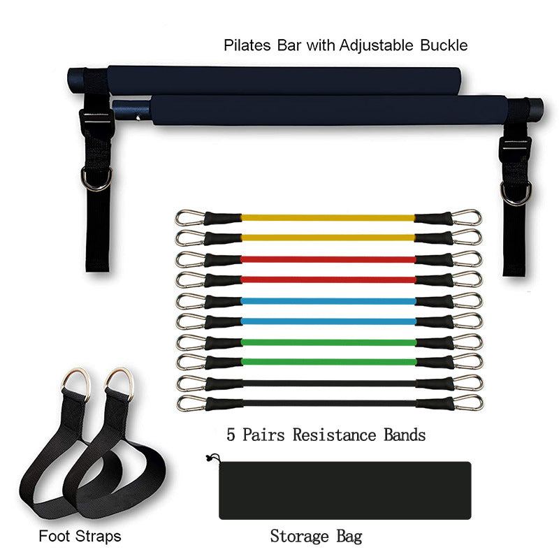 Portable Fitness Yoga Pilates Bar with Elastic ResisPortable Fitness Yoga Pilates Bar with Elastic Resistance Bands for Home WorkoutPortable Fitness Yoga Pilates Bar with Elastic Resistance Bands for Home Workouttance Bands for Home Workout