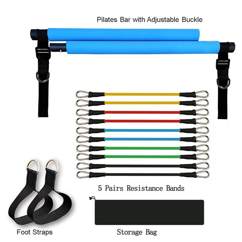 Portable Fitness Yoga Pilates Bar with Elastic ResiPortable Fitness Yoga Pilates Bar with Elastic Resistance Bands for Home WorkoutPortable Fitness Yoga Pilates Bar with Elastic Resistance Bands for Home Workoutstance Bands for Home Workout